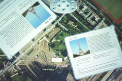 Géolocalisation de la tour Eiffel, présence de fiches descriptives du monument